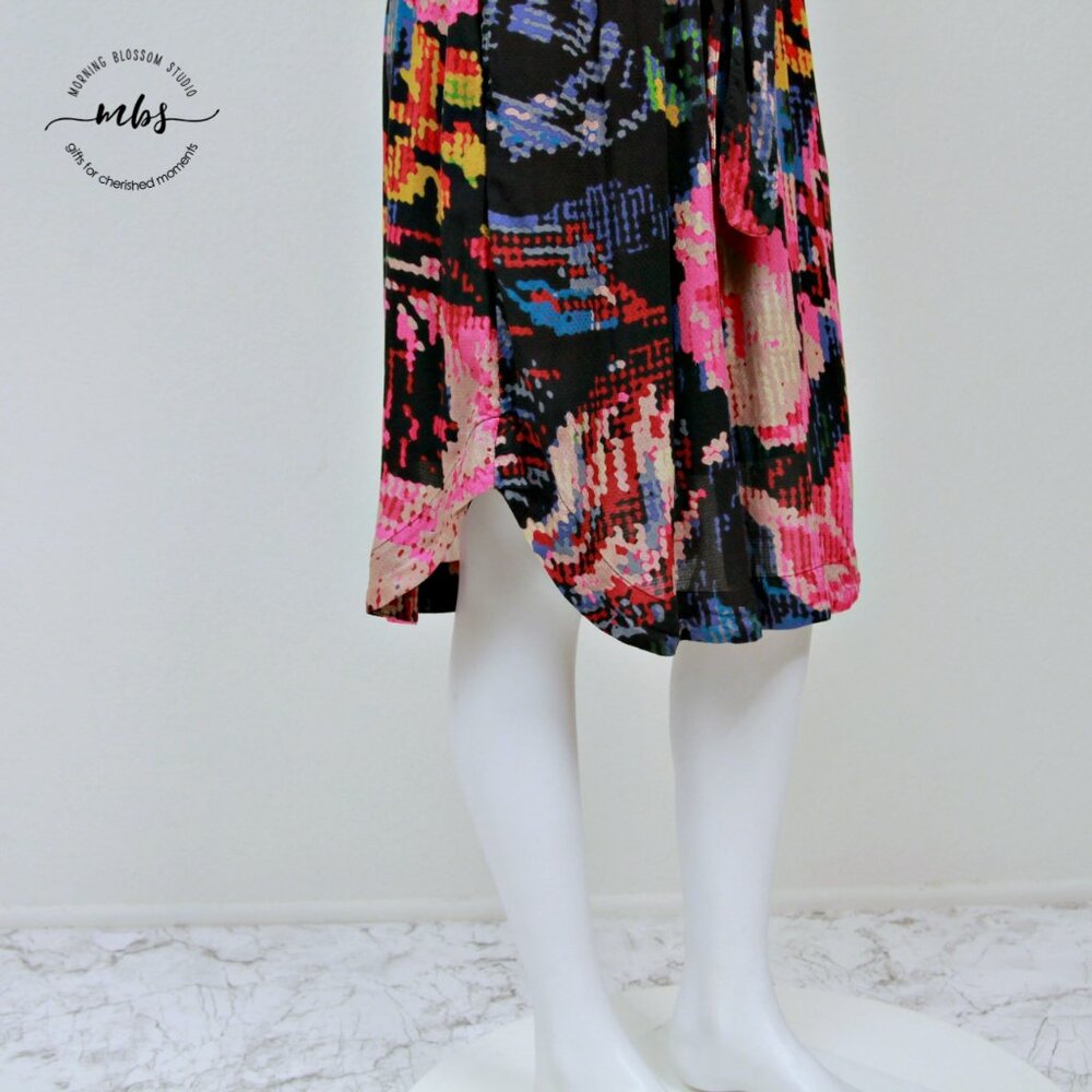 Anthropologie Astrid Needlepoint Floral Surplice Tie Waist Mini Dress - Picture 8 of 16